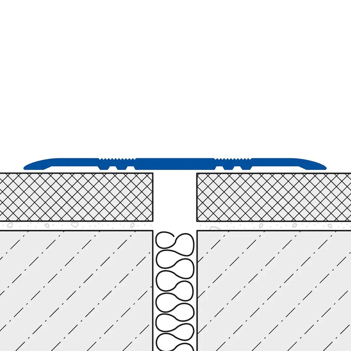 Dessin du profilé de recouvrement non percé avec surface striée #FR0002922 #FR0002926 #FR0002930 #FR0002934