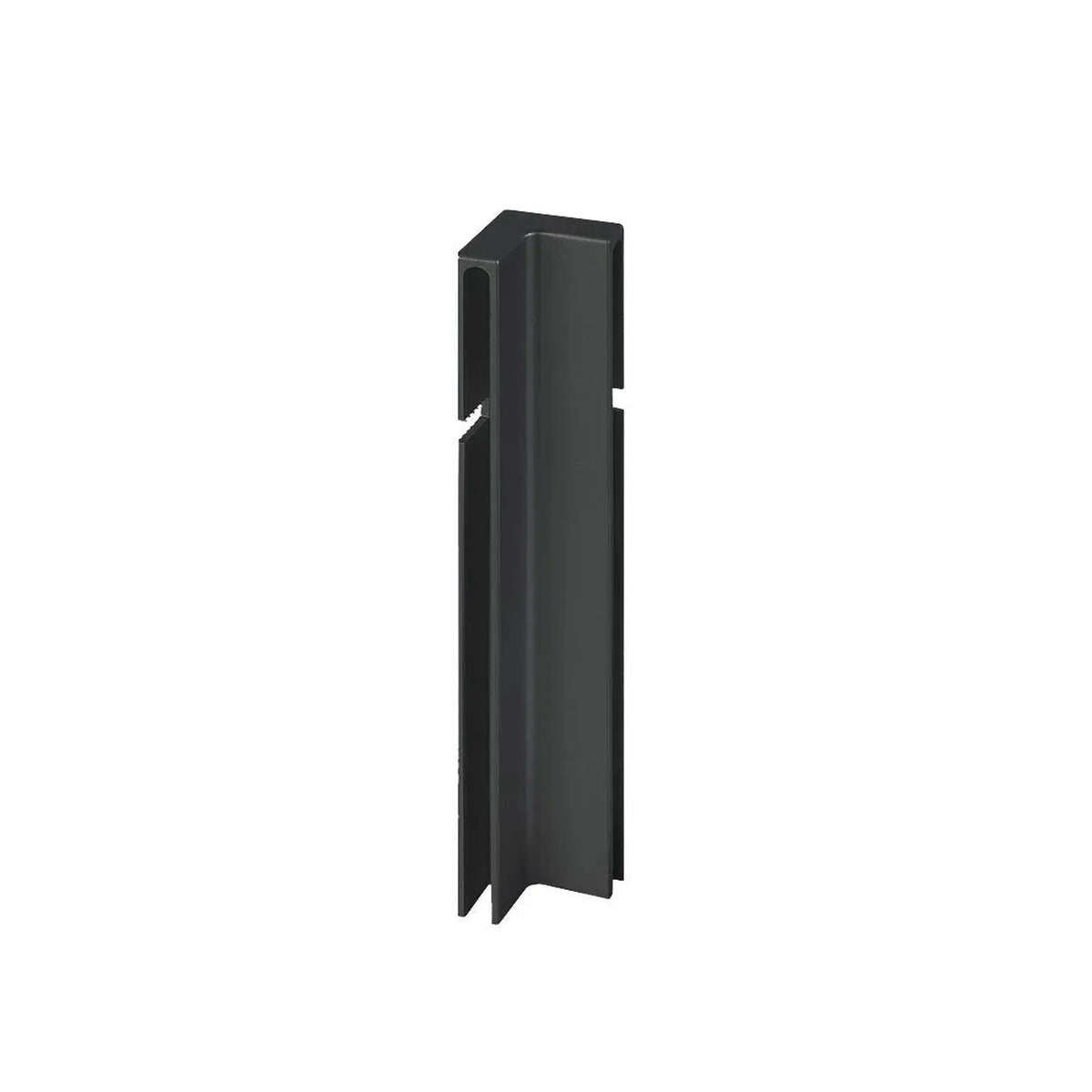 Vue détaillée de l'angle intérieur noir de 80 mm profilé d'angle de balcon en T #FR0003237