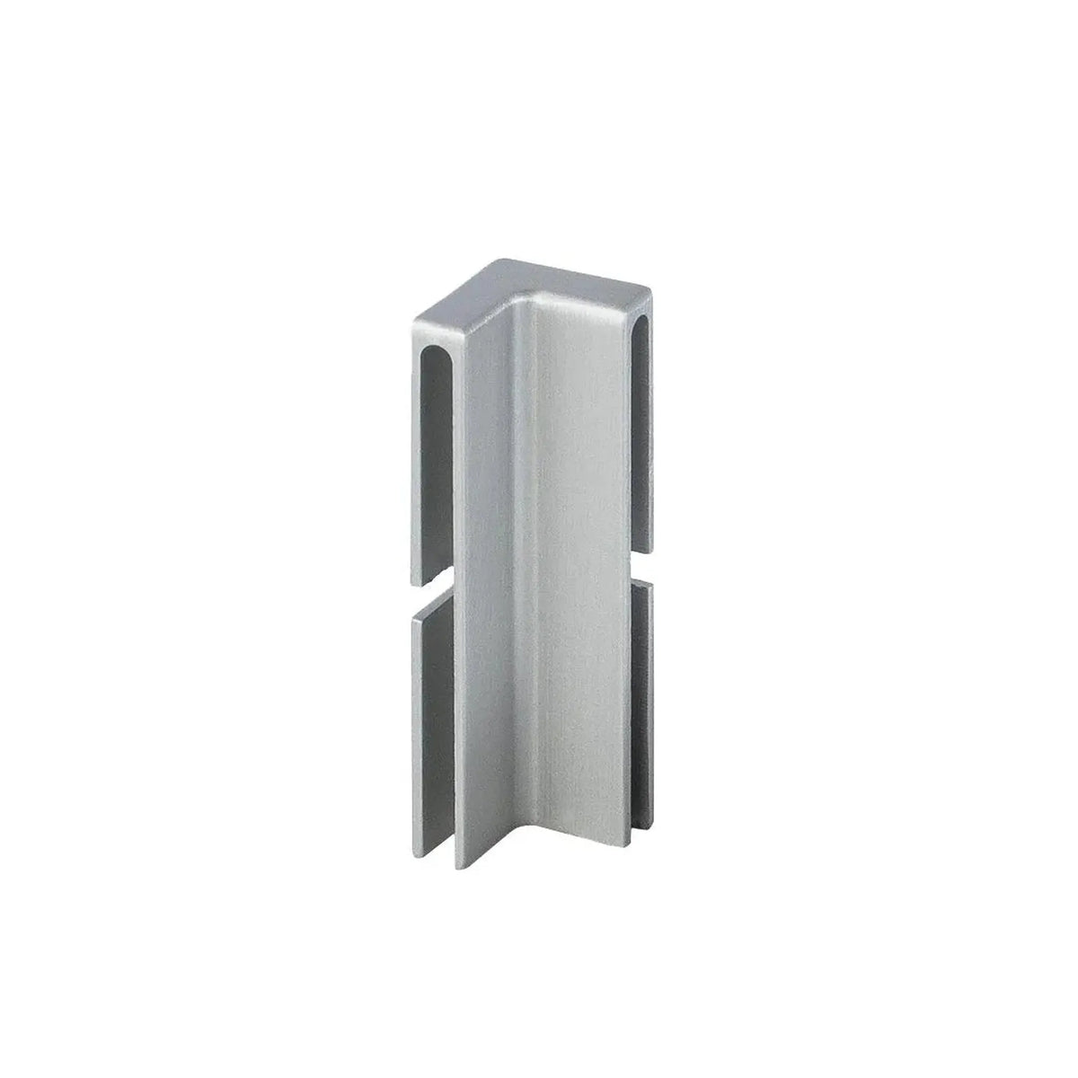 Vue détaillée de l'angle intérieur anodisé argenté de 40 mm profilé angulaire de balcon en forme de T #FR0003291