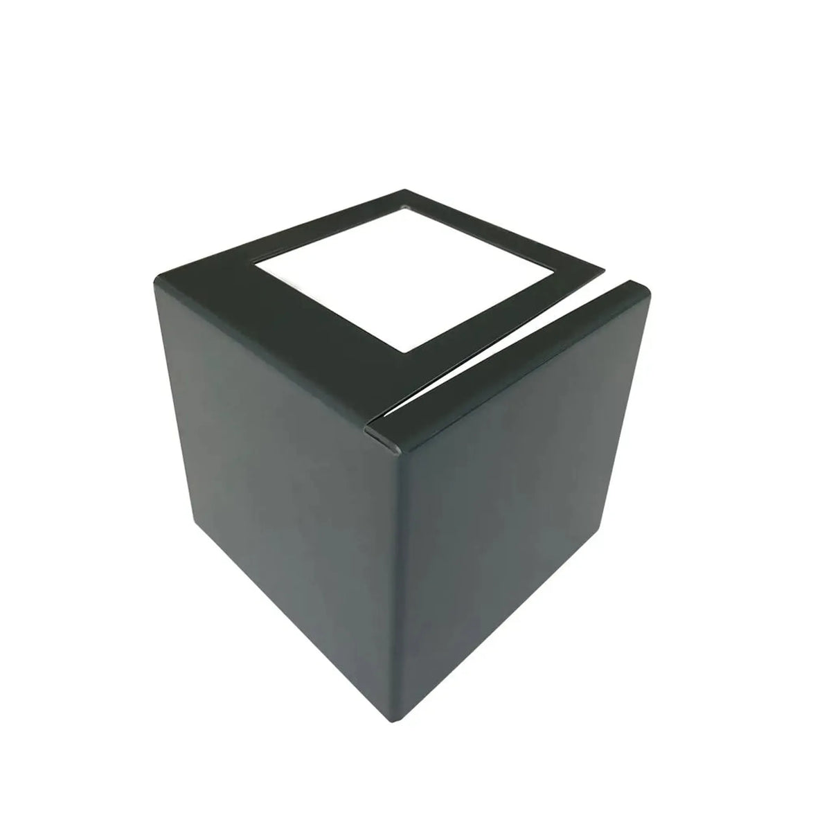 Vue détaillée d'une pièce d'angle profilé de balcon en L en aluminium anodisé anthracite #FR0003421
#FR0003423
#FR0003425