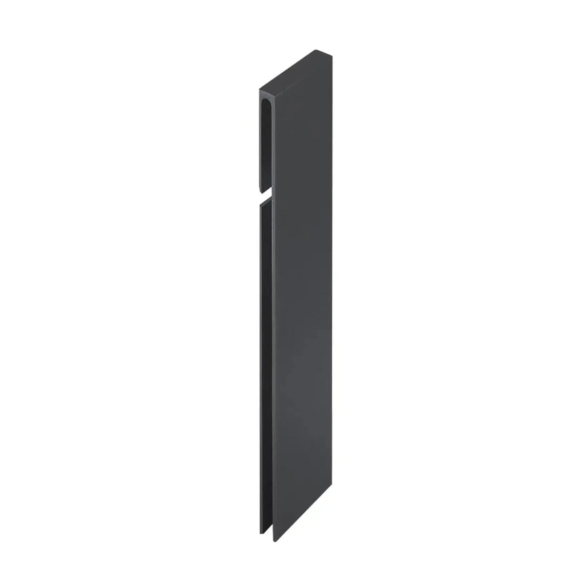 Prise de vue rapprochée connecteur profilé angulaire de balcon en T anthracite 100 mm #FR0003218