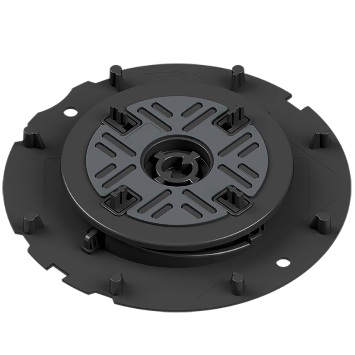 Stelzlager Flexibal Pro M aus schwarzem PVC mit selbstnivellierendem Stelzlagerkopf für 4mm Fugenbreiten.
#A0005229
#A0005230
