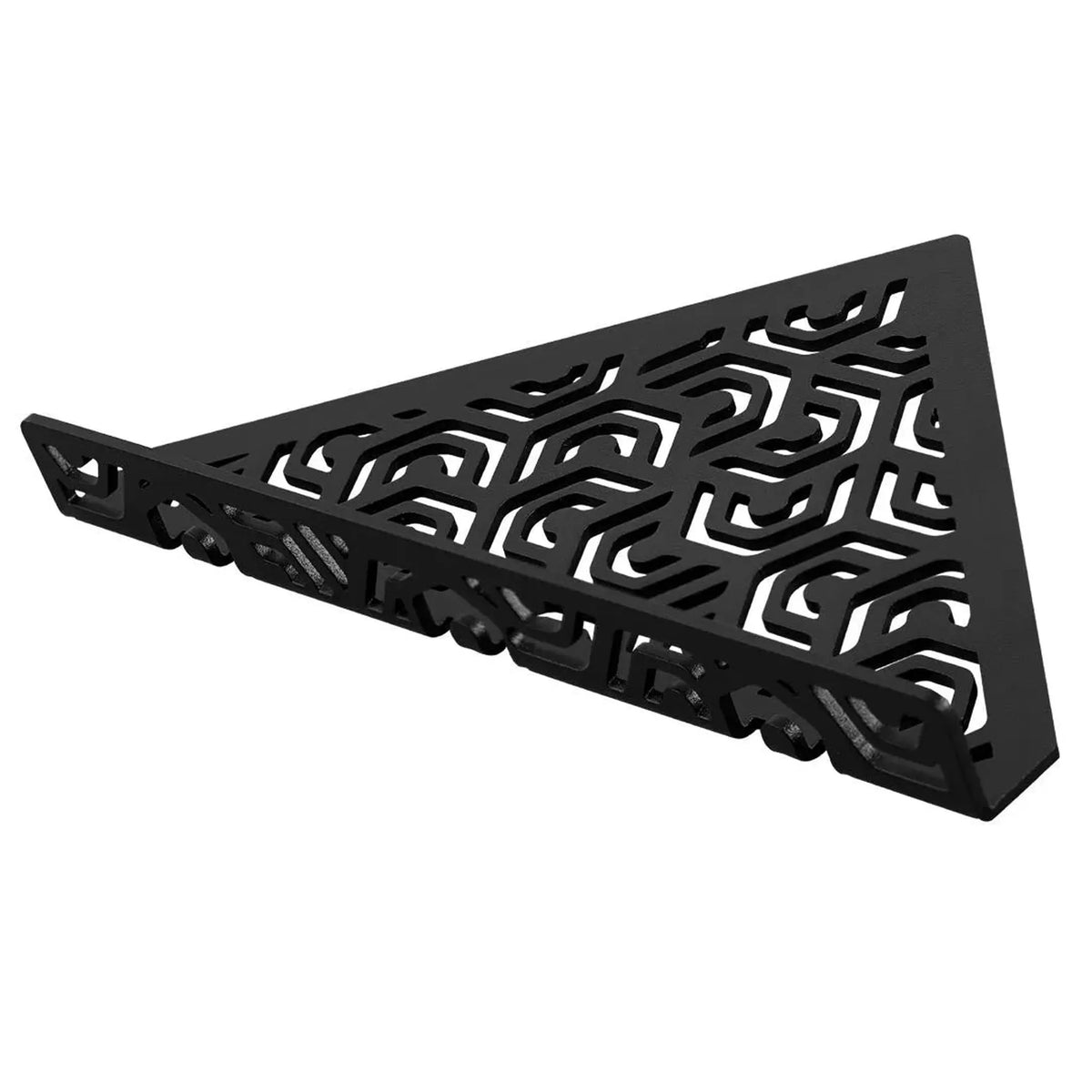 Tablette d'angle noire en aluminium avec tringle et crochets de suspension au look PENTA #FR0004299