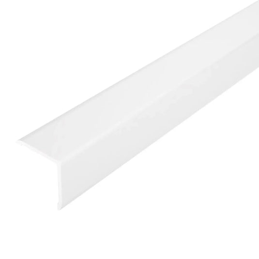 Rechtwinkliger Eckschutzwinkel aus weiß pulverbeschichtetem Aluminium mit glänzender Optik #A0001241
#A0001252