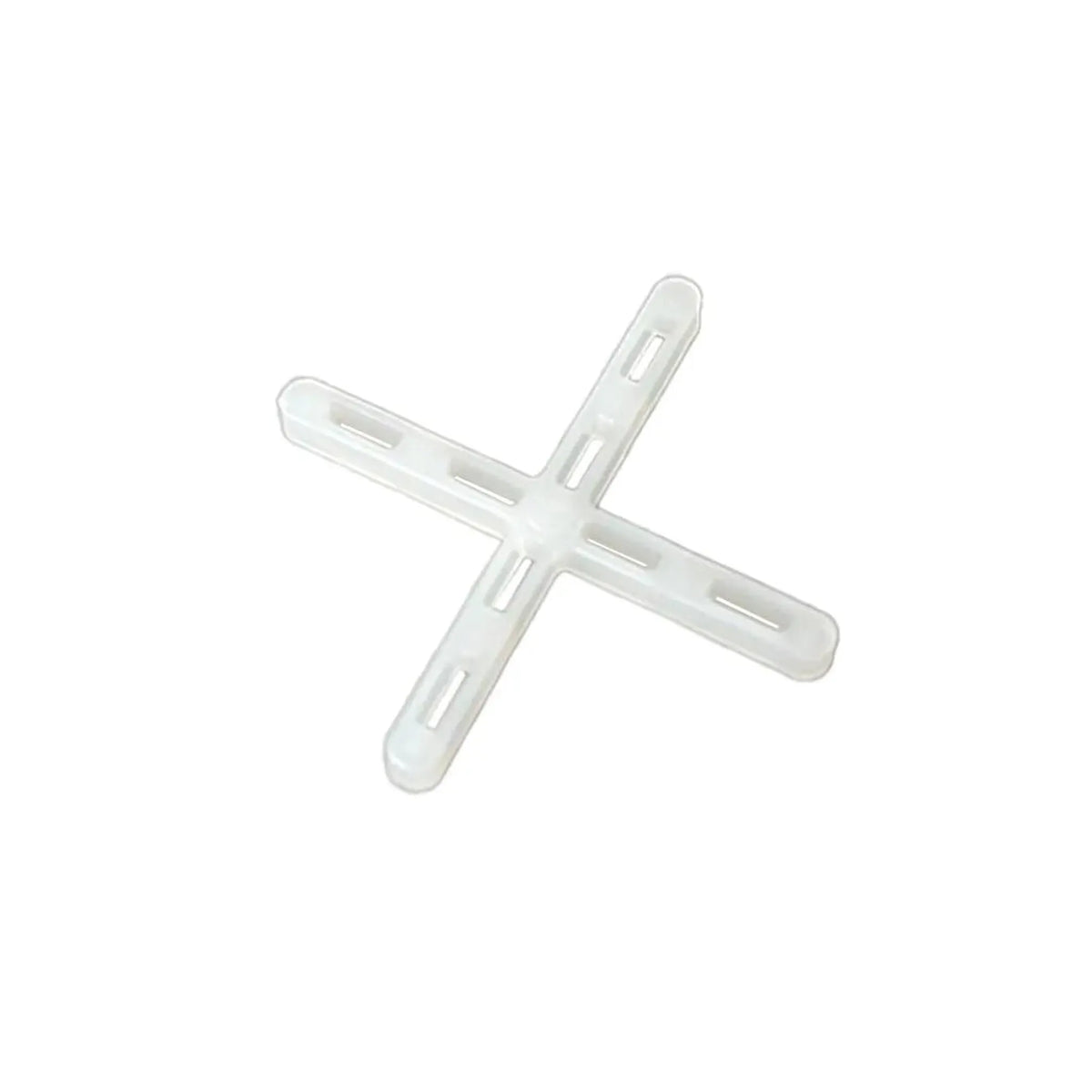 Detailed view of a individual, white tile spacerss