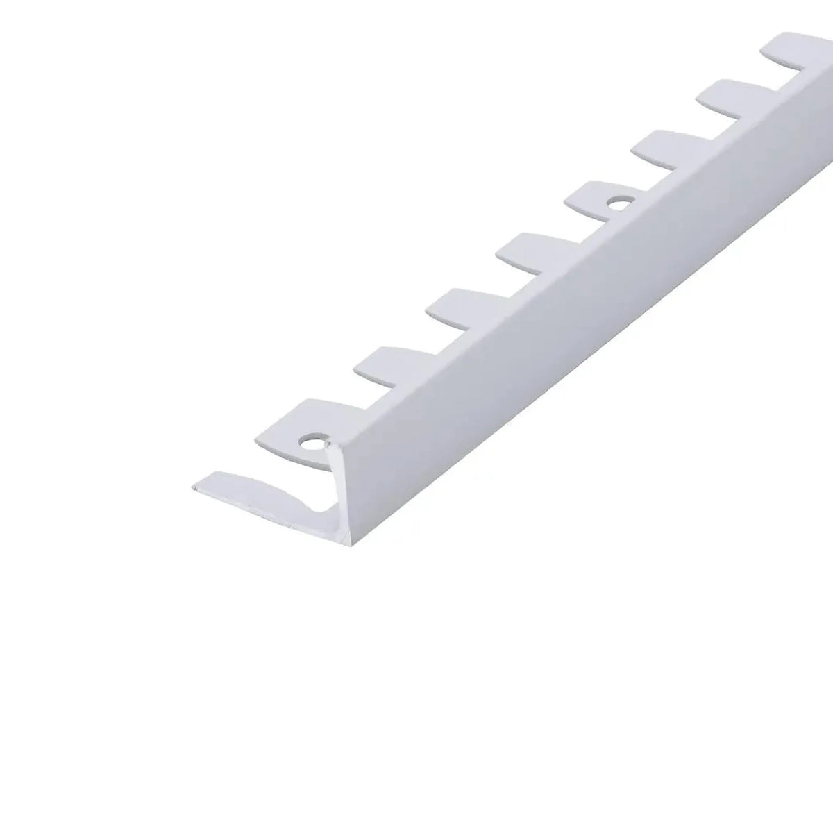 profilé en aluminium anodisé argent avec branche crantée pour le pliage
