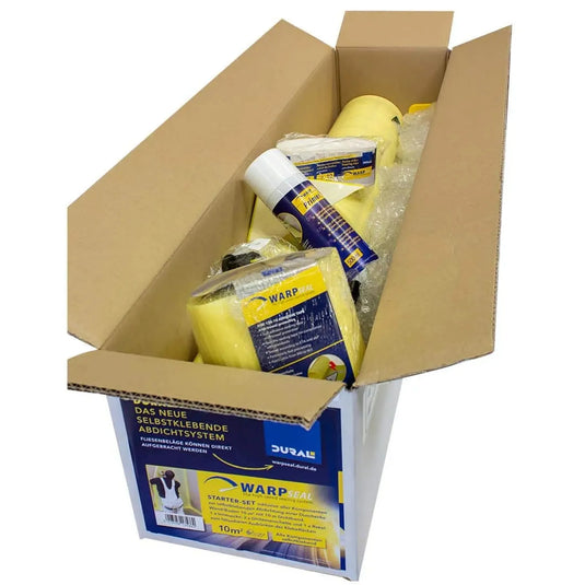 Starterkit Abdichtungsbahn selbstklebend WS mit Sprühprimer, Abdichtungsbahn und Dichtecken in einer Kartonage
