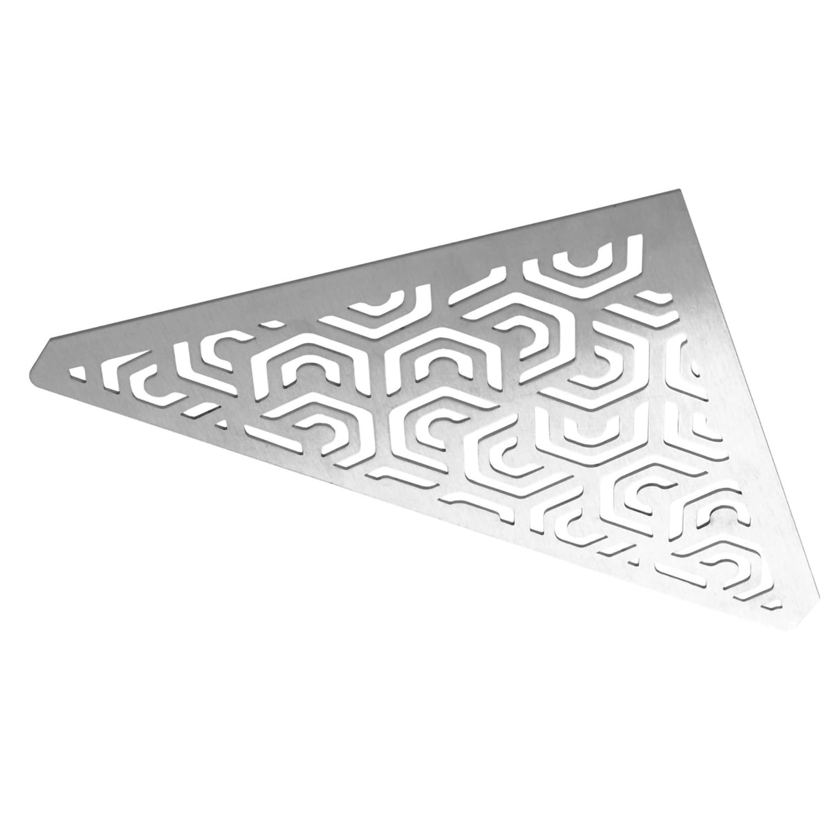 Detailbild TI-SHELF dreieckige Edelstahlablage mit Penta-Muster #A0004346