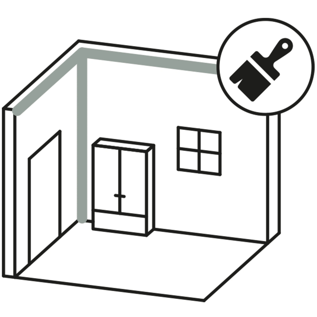 Example photos of a room, with markings where OTTOSEAL A 210 is used.