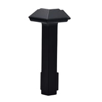 Frontansicht schwarze Außenecke für Balkonwinkelprofil mit Tropfkante. 60 mm Blendenhöhe #A0003298 #FR0003298