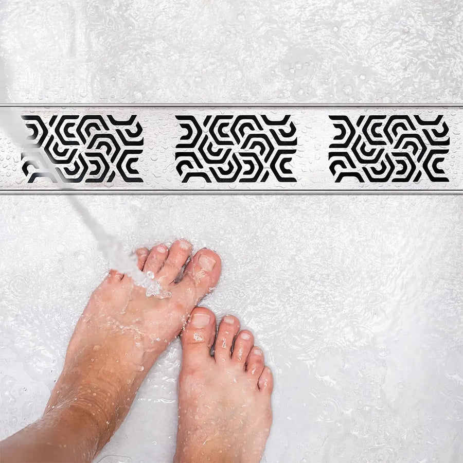 Image d'ambiance dans la douche Caniveau de douche MyVarioLine Grille PENTA en acier inoxydable #FR0005039
#FR0005040
#FR0005041
#FR0005042
#FR0005043