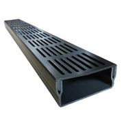 Caniveau de drainage plat et large UD Pro 100 avec grille noire et corps de caniveau noir #FR0003386
#FR0003388