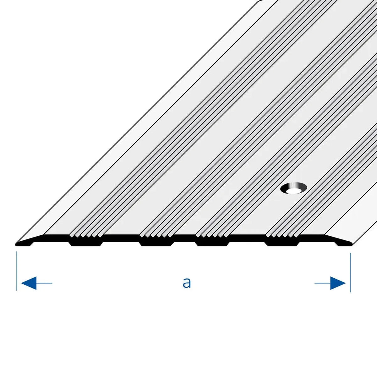 Dessin du profilé de recouvrement des joints de dilatation avec surface striée en largeur 120mm #FR0002940 #FR0002944