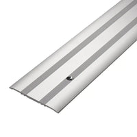 Profilé de recouvrement de joint de dilatation strié argenté avec trou de perçage en largeur 80mm #FR0002938 #FR0002942
