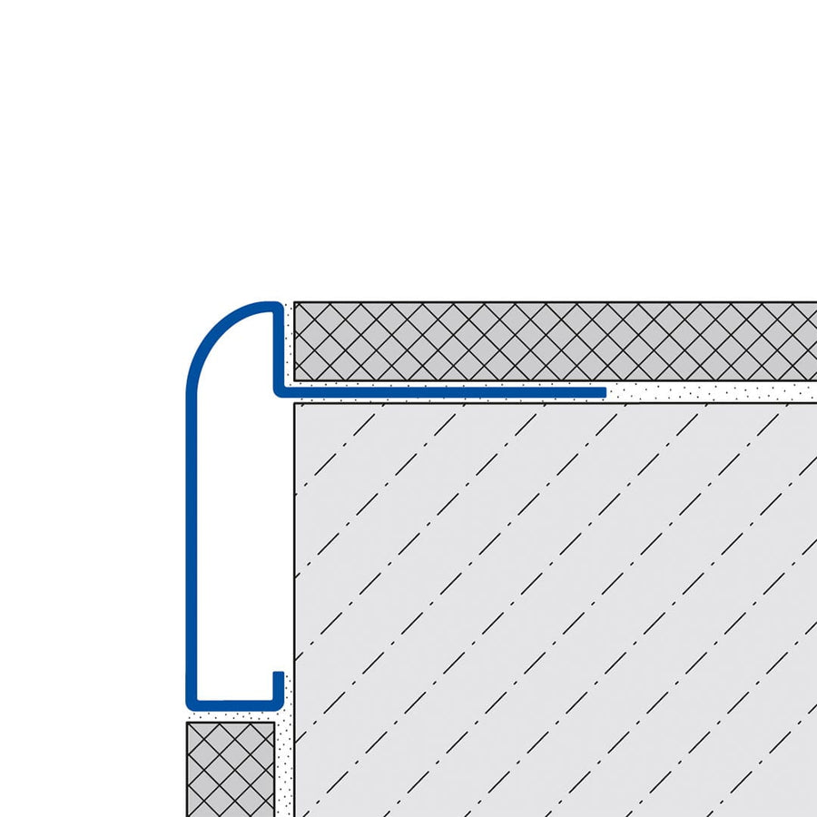 Dessin du profilé de plan de travail transformé en coupe transversale