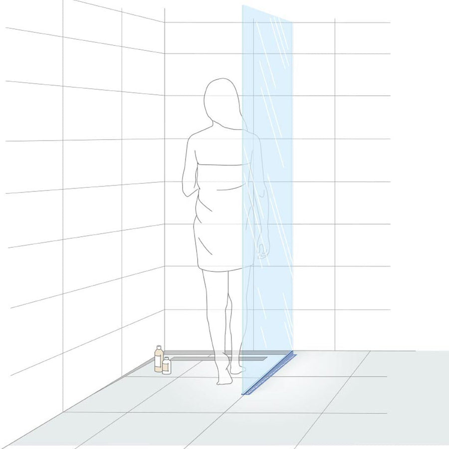 Cale de pente pour la prise de verre, page de droite Illustration avec femme dessinée dans la douche #FR0002773
#FR0002775
#FR0002777
#FR0002906
