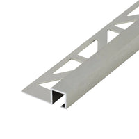 Close-up of a titanium anodised DURAL square profile aluminium with slight grinding pattern