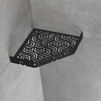Ambientebild fünfeckige Duschablage in schwarz in einer Dusche installiert  #A0004295