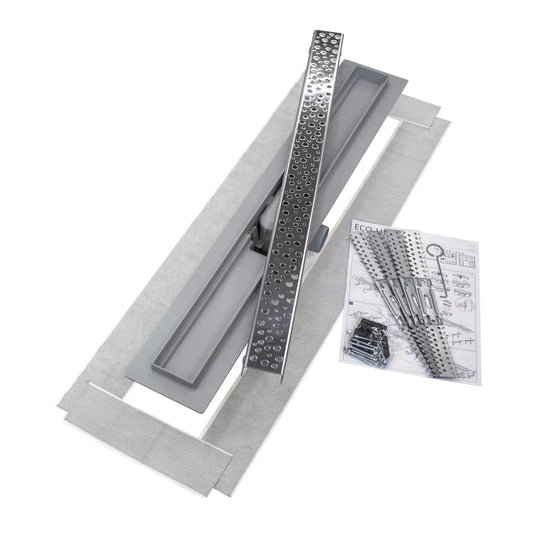 Caniveau de douche ECO-Line en acier inoxydable avec grille amovible
