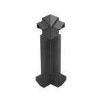 Nahaufnahme der anthraziten Innenecke Balkonwinkelprofil Tropfkante für 22mm Aufbau mit 60 mm Blende #A0005369
