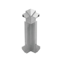 Close-up of the silver anodised inside corner balcony angle profile drip edge for 22mm build-up with 60 mm panel #A0005366