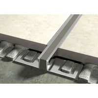 Image d'ambiance du profilé pour joint de dilatation en acier inoxydable avec branches perforées et insert EPDM gris