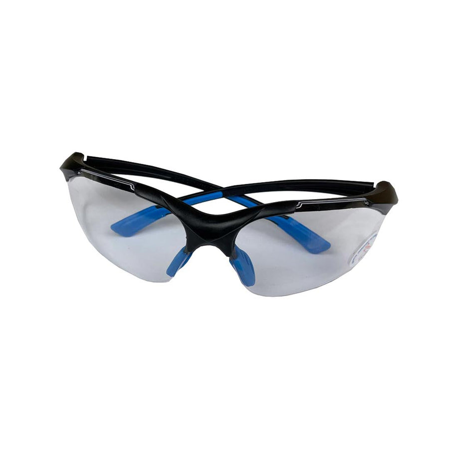 Lunettes de sécurité avec branches noires et bleues