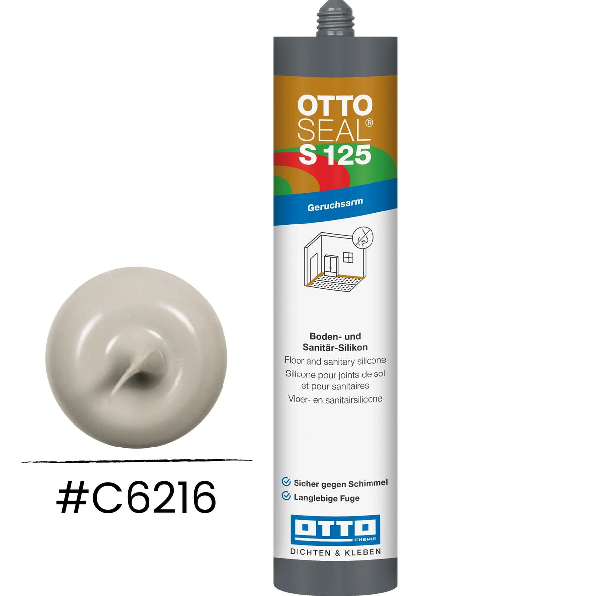 Produktbild OTTOSEAL S 125 – Boden- & Sanitär-Silikon betongrau C6216
#A0005508
