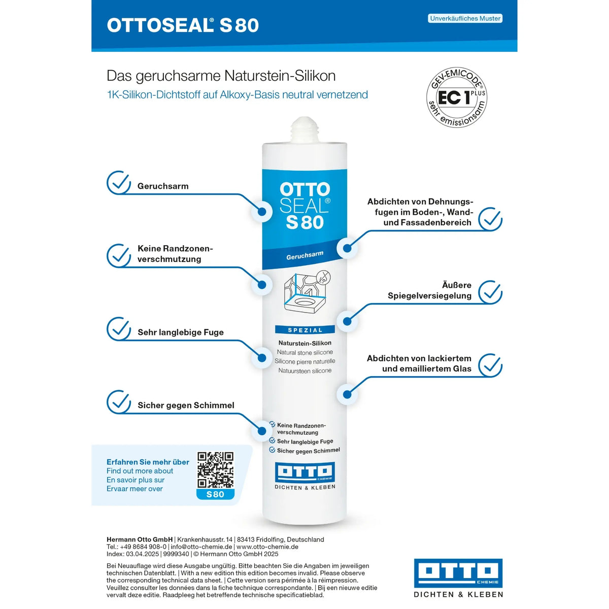 OTTOSEAL S 80 overview of properties