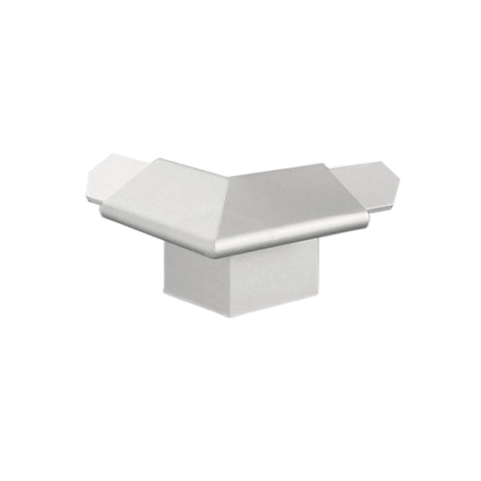 Angle extérieur pour profilés d'angle de balcon avec larmier argenté et petit cache vers le bas #FR0003308