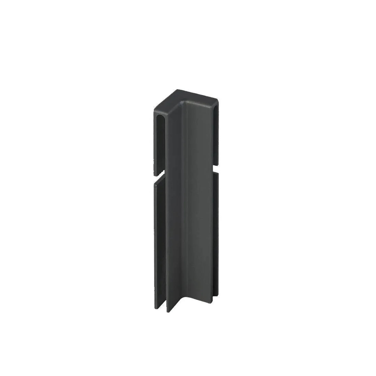 Vue détaillée de l'angle intérieur noir de 60 mm profilé d'angle de balcon en T #FR0003234