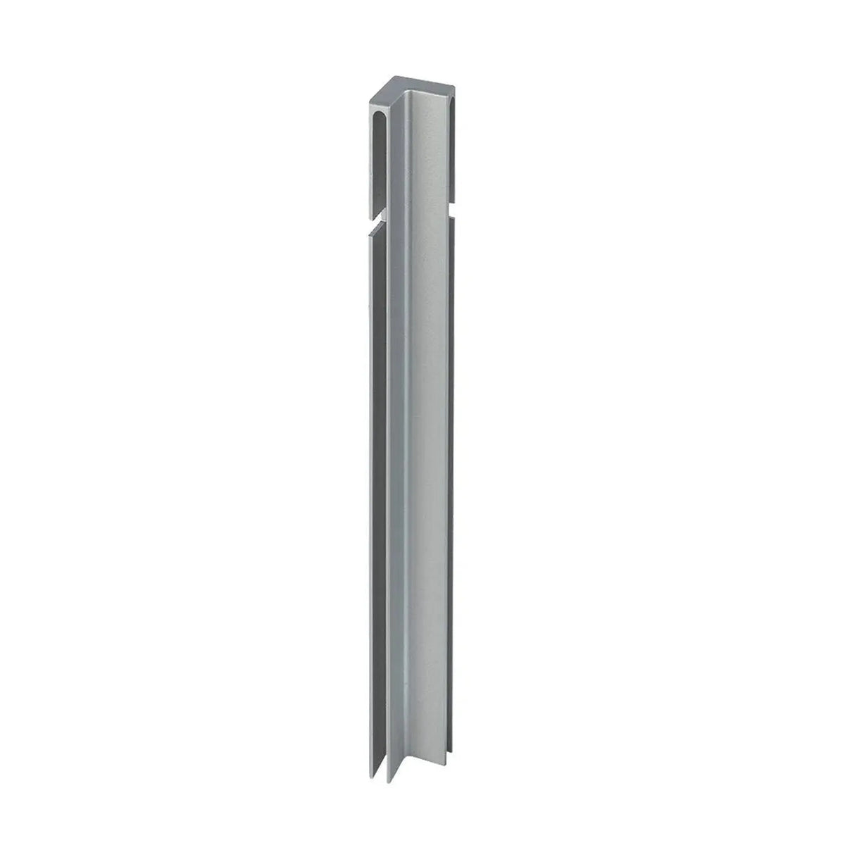 Vue détaillée de l'angle intérieur anodisé argenté de 120 mm profilé angulaire de balcon en forme de T #FR0003283