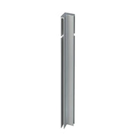 Vue détaillée de l'angle intérieur anodisé argenté de 120 mm profilé angulaire de balcon en forme de T #FR0003283