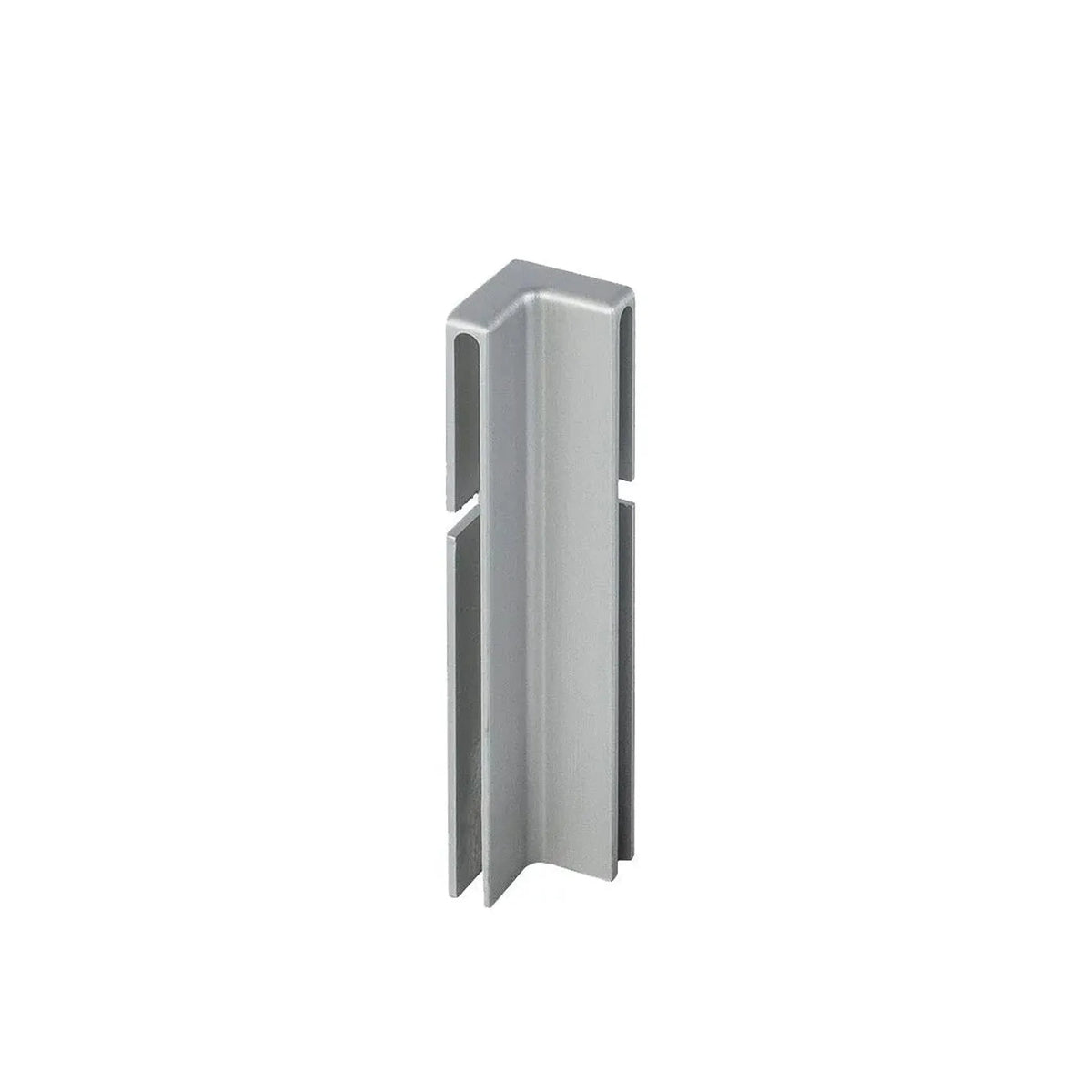 Vue détaillée de l'angle intérieur anodisé argenté de 60 mm profilé angulaire de balcon en forme de T #FR0003294