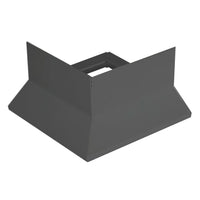 Vue détaillée d'une pièce d'angle profilé de balcon en forme de Y en aluminium anodisé anthracite #FR0003429
#FR0003430
#FR0003437