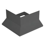 Vue détaillée d'une pièce d'angle profilé de balcon en forme de Y en aluminium anodisé anthracite #FR0003429
#FR0003430
#FR0003437