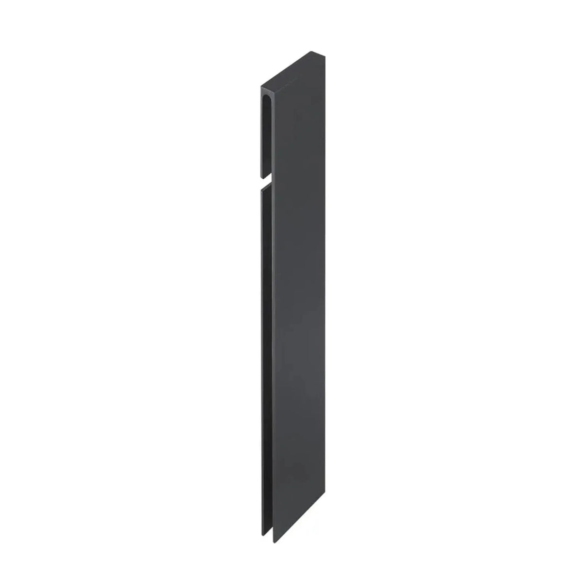 Prise de vue rapprochée connecteur profilé angulaire de balcon en T anthracite 120 mm #FR0003221