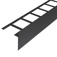Profilé angulaire pour balcon en forme de T noir mat avec aile perforée et cache 80mm #FR0003228