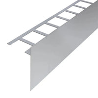 Profilé angulaire pour balcon en forme de T argenté mat avec aile perforée et cache 120mm #FR0003285
