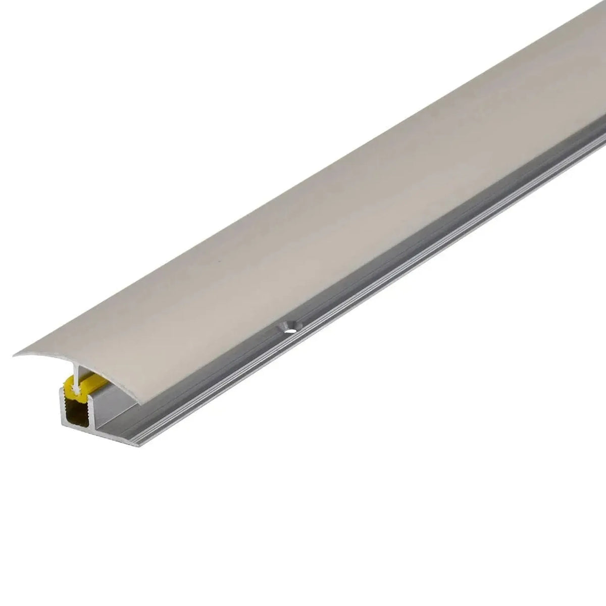 Vue détaillée du profilé de compensation de hauteur CLIP anodisé en titaniume. profilé de sol, clip jaune et profilé supérieur #FR0003687
#FR0003688