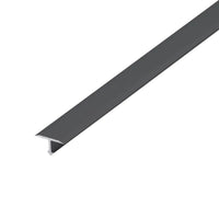 Profilé de transition étroit en forme de T, revêtu de noir, aluminium #FR0005061