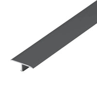 Profilé de transition étroit en forme de T, revêtu de noir, aluminium #FR0005062
