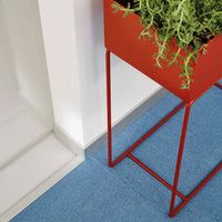 Ambientebild Sockelleiste in einem Fur verlegt vor der ein roter Blumentopf steht #A0002795