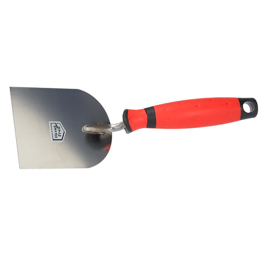 Spatule de plâtrier 80mm en acier avec poignée rouge souple