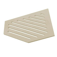 Photo de détail tablette d'angle pentagonale TI-SHELF couleur sable aluminium avec motif line #FR0004324