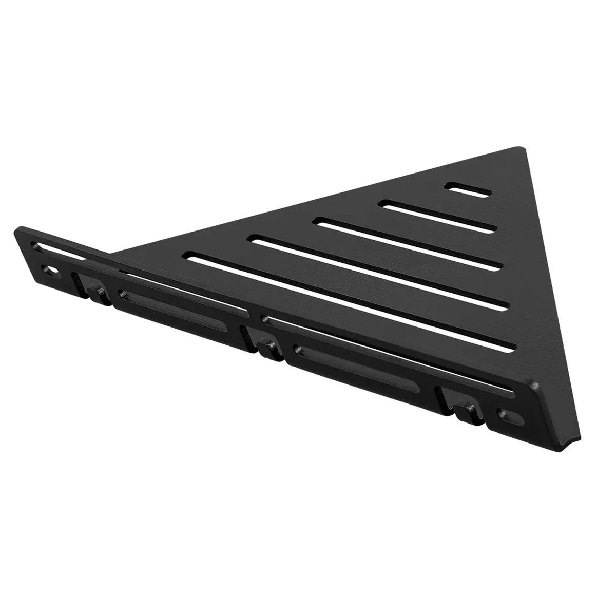 Tablette d'angle noire en aluminium avec tringle et crochets de suspension au look LINE #FR0004297