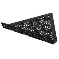 Tablette d'angle noire en aluminium avec tringle et crochets de suspension au look PENTA #FR0004299