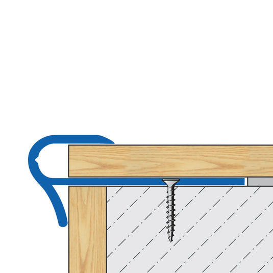 Zeichnung Treppenstufen-Einschubprofil Aluminium mit gebohrtem Basisprofil