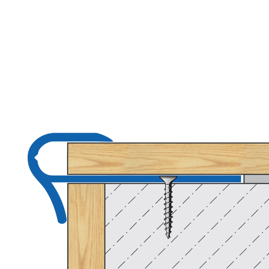 Zeichnung Treppenstufen-Einschubprofil Aluminium mit gebohrtem Basisprofil