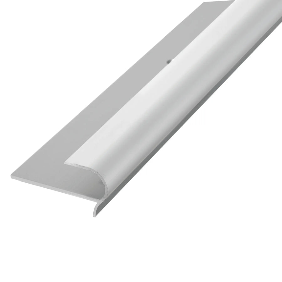 Treppenstufen-Einschubprofil Aluminium silber matt eloxiert mit gebohrtem Basisprofil